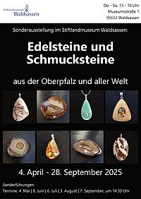 Edelsteine und Schmucksteine auf einem Plakat