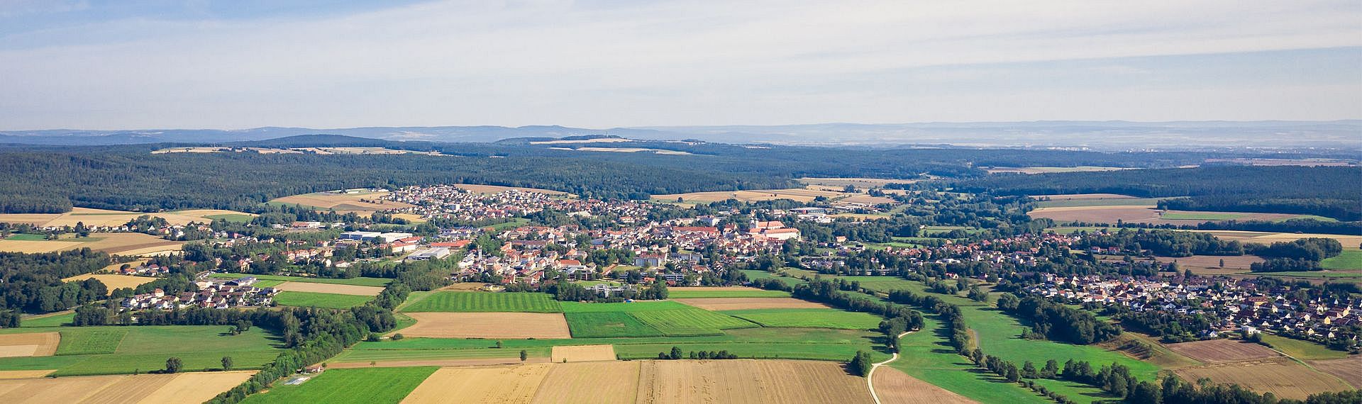 Luftaufnahme von der Stadt Waldsassen.